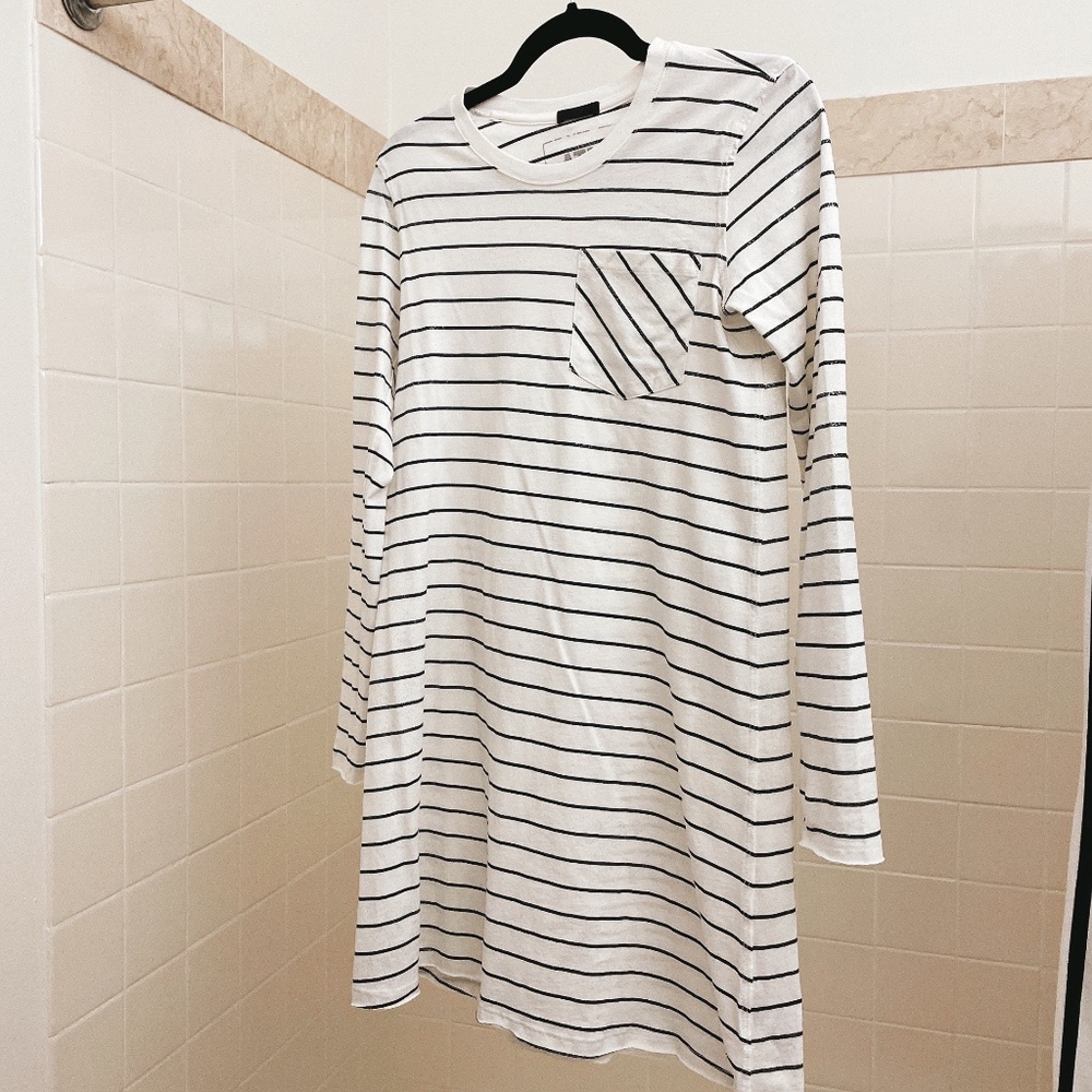 ATM WOMENS SPARKLE STRIPED MINI DRESS